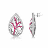 Teardrop Gemstone Diamond Earrings