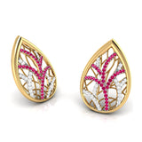 Teardrop Gemstone Diamond Earrings