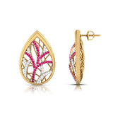 Teardrop Gemstone Diamond Earrings