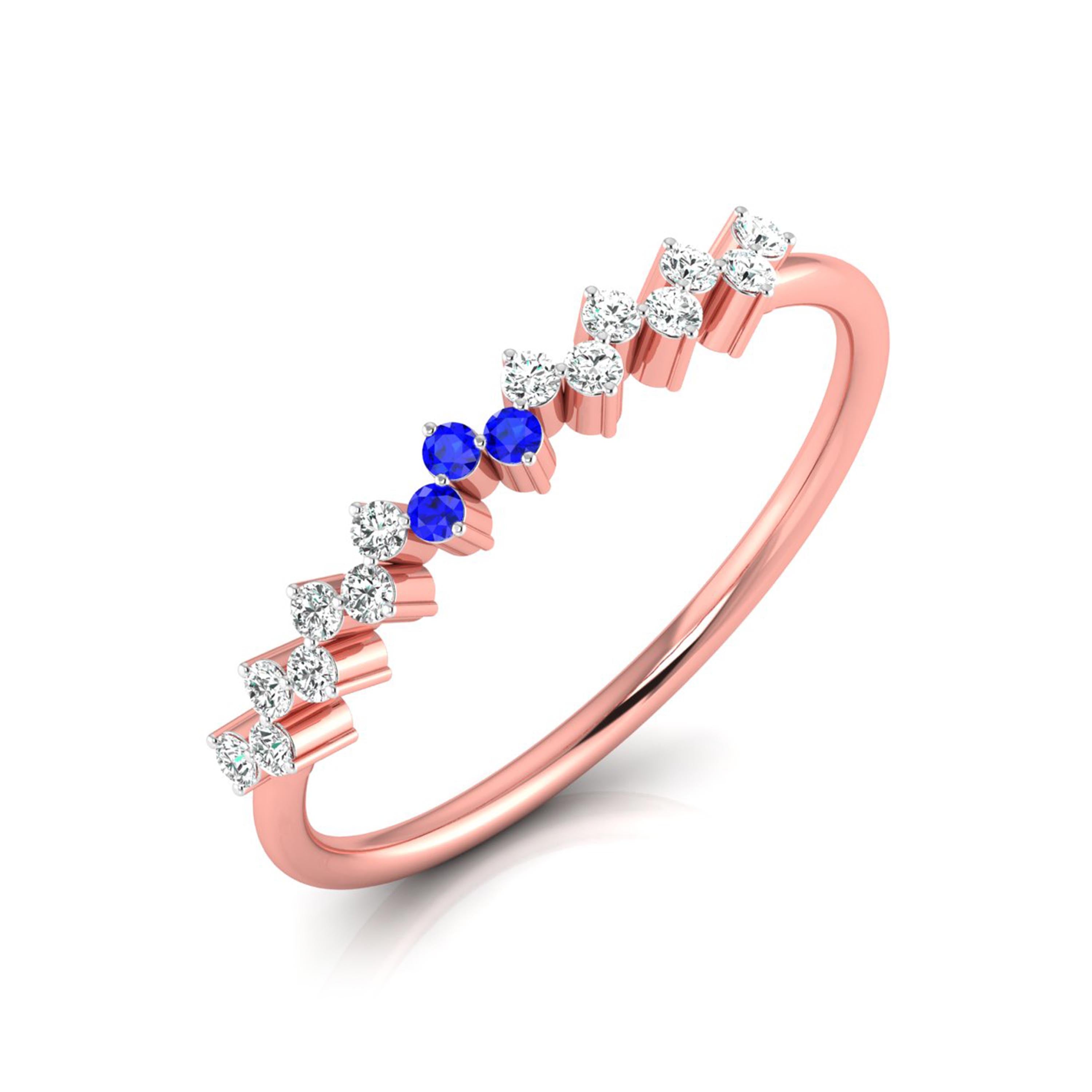 Sapphire and Diamond Elegance Ring