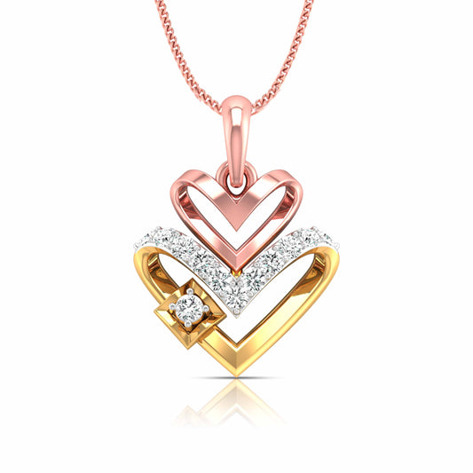 Triple Heart Diamond Pendant