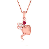Ruby Heart Fairy Pendant