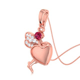 Ruby Heart Fairy Pendant