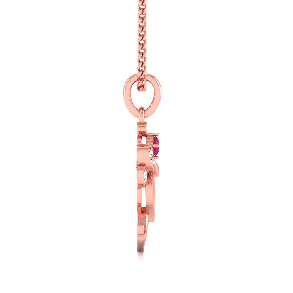 Ruby Heart Fairy Pendant