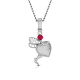 Ruby Heart Fairy Pendant