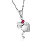 Ruby Heart Fairy Pendant