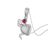 Ruby Heart Fairy Pendant