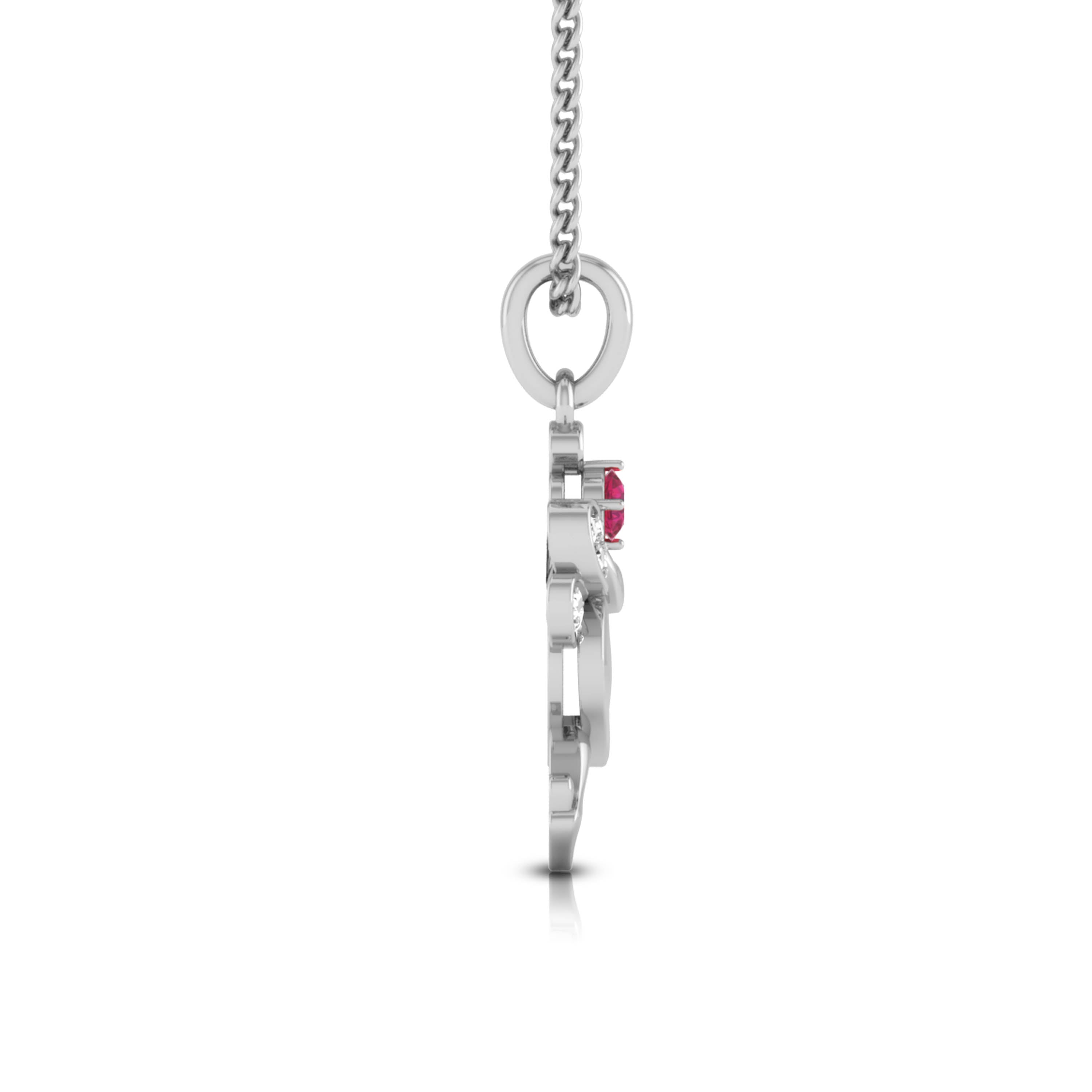 Ruby Heart Fairy Pendant