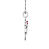Ruby Heart Fairy Pendant
