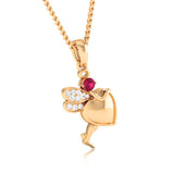 Ruby Heart Fairy Pendant