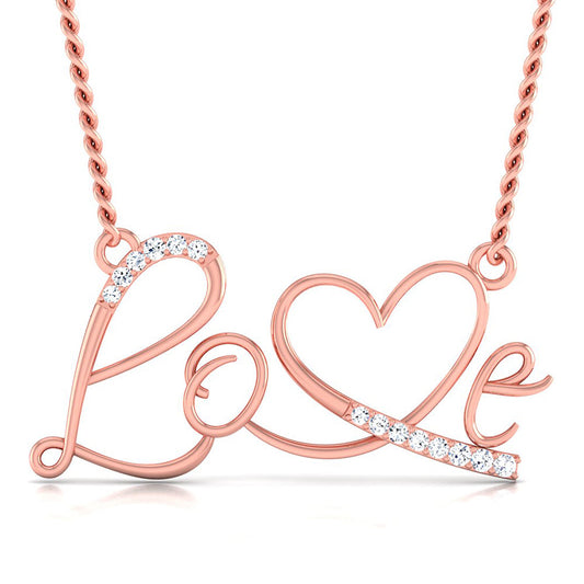 Love Script Diamond Necklace
