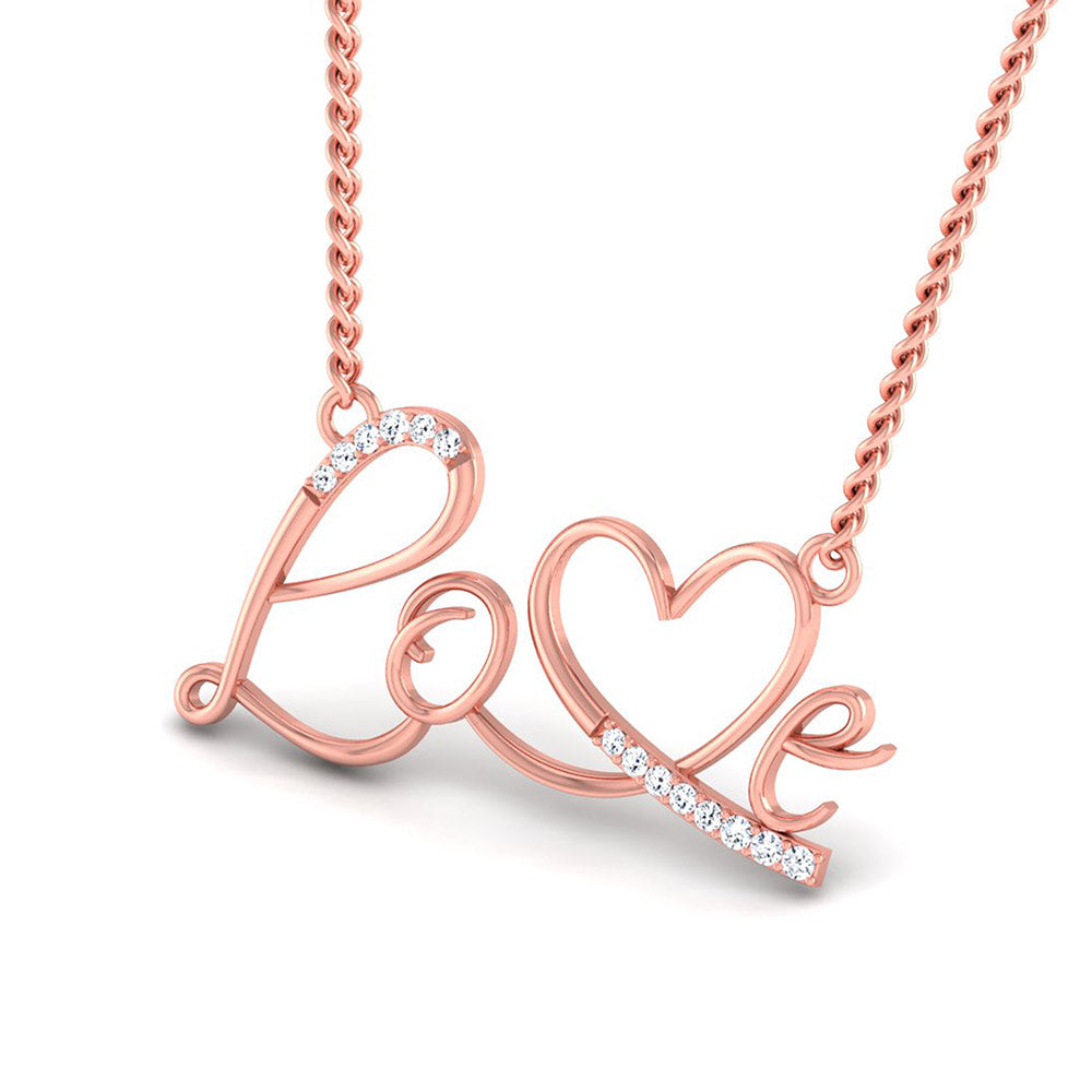 Love Script Diamond Necklace