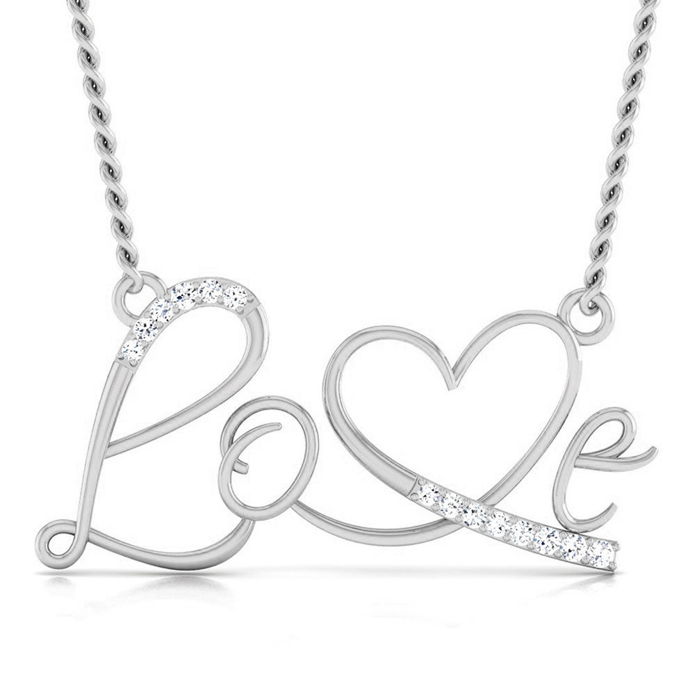 Love Script Diamond Necklace