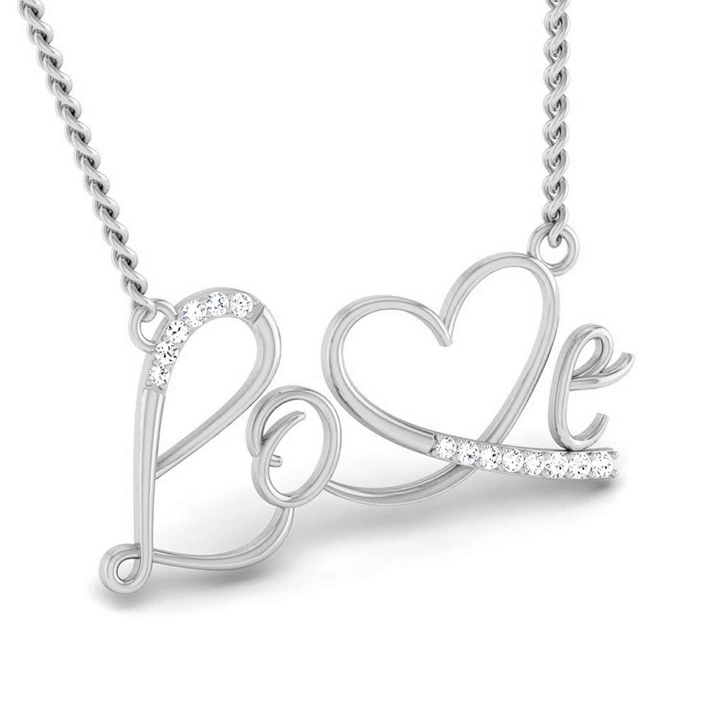 Love Script Diamond Necklace