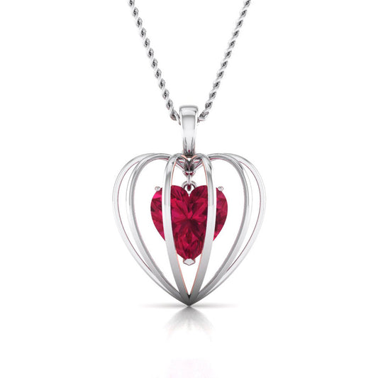 Caged Heart Diamond Pendant