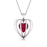 Caged Heart Diamond Pendant