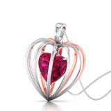 Caged Heart Diamond Pendant