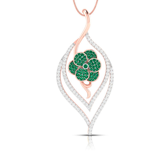 Ruby Blossom Leaf Pendant