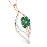Ruby Blossom Leaf Pendant