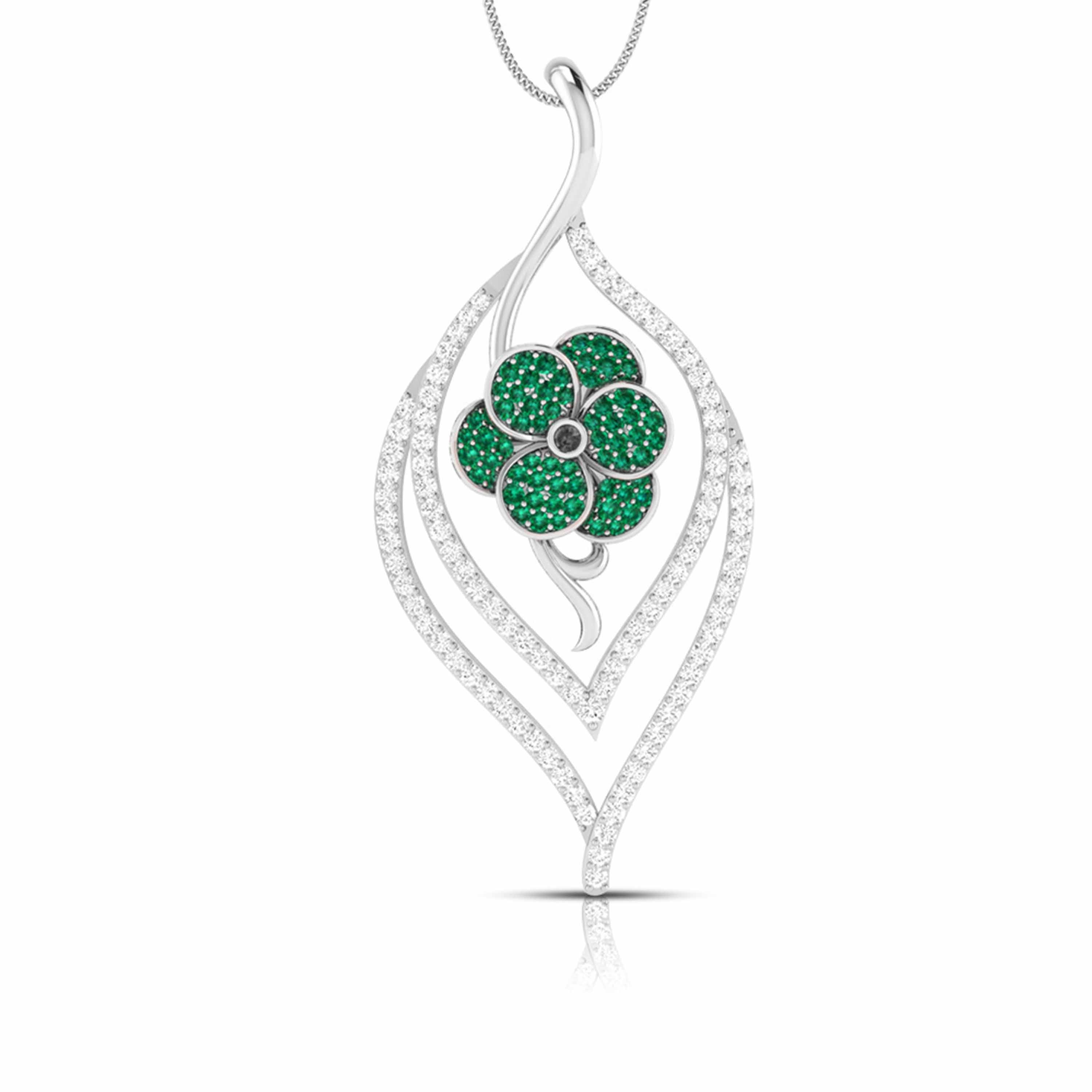 Ruby Blossom Leaf Pendant
