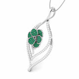 Ruby Blossom Leaf Pendant