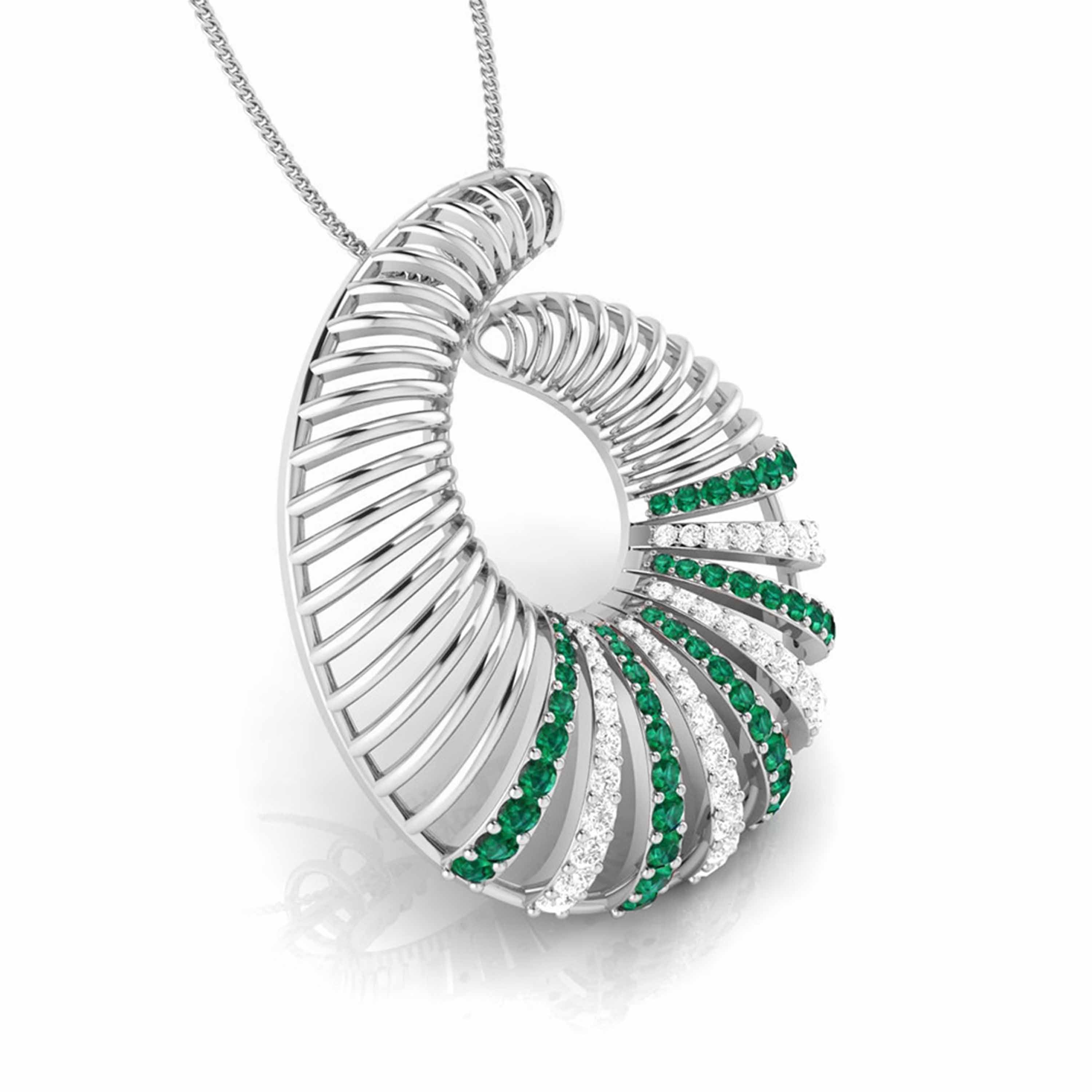 Spiral Gemstone Harmony Pendant