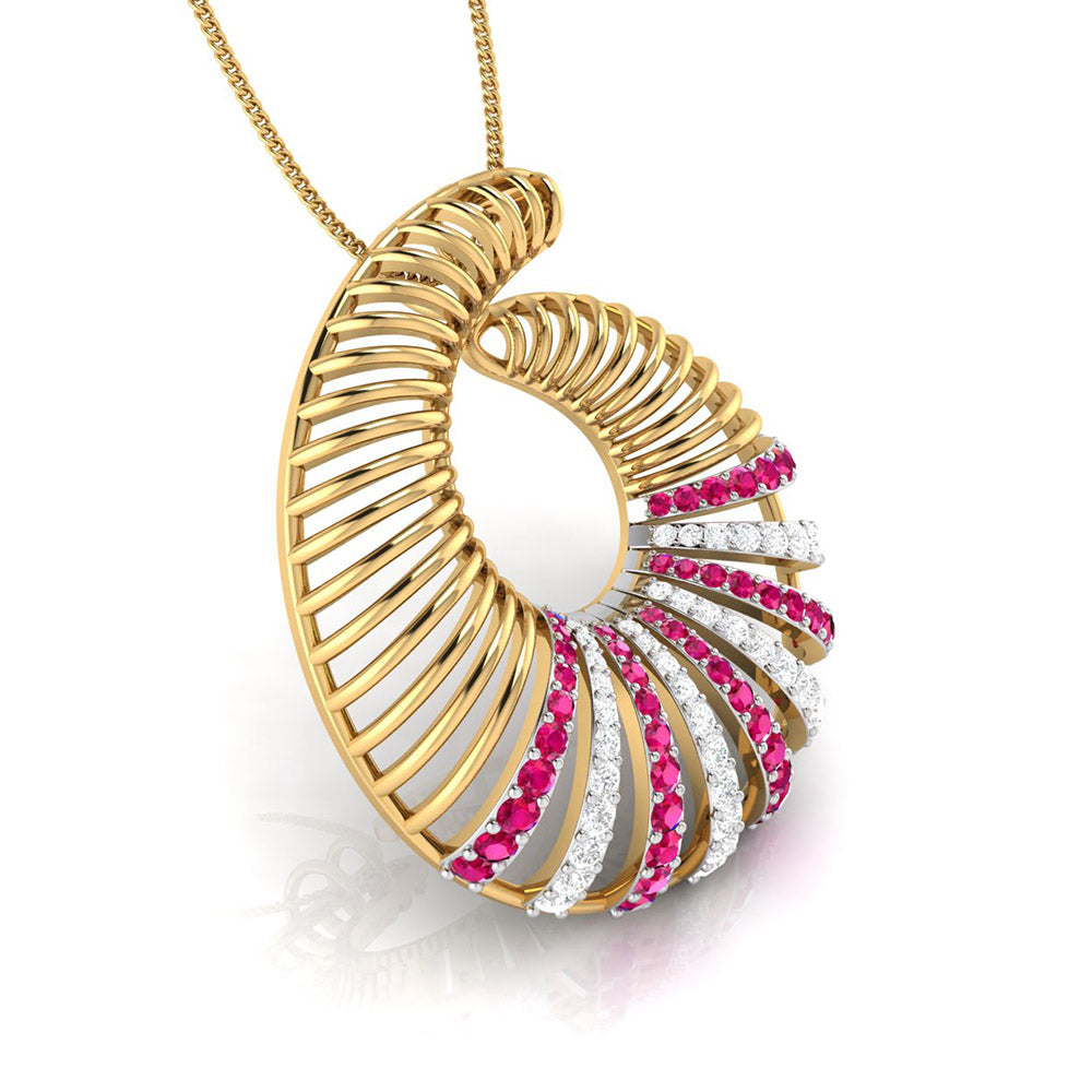 Spiral Gemstone Harmony Pendant