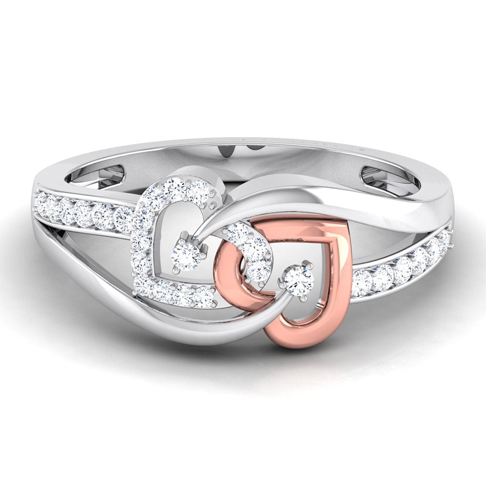 Intertwined Hearts Diamond Ring