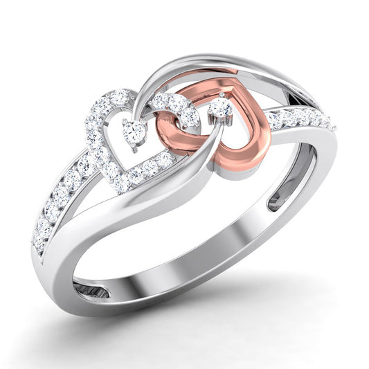 Intertwined Hearts Diamond Ring