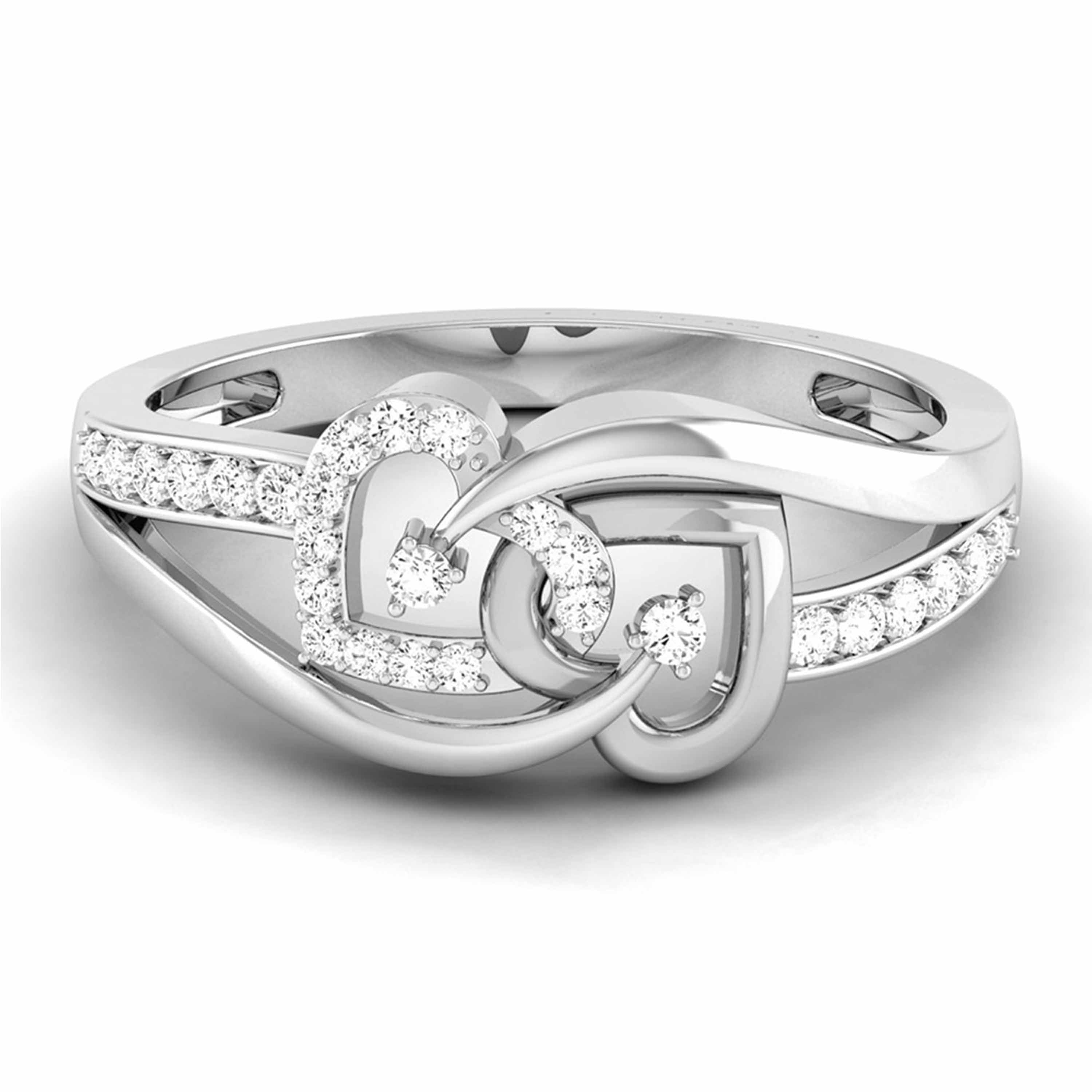 Intertwined Hearts Diamond Ring