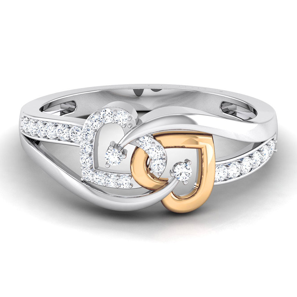 Intertwined Hearts Diamond Ring