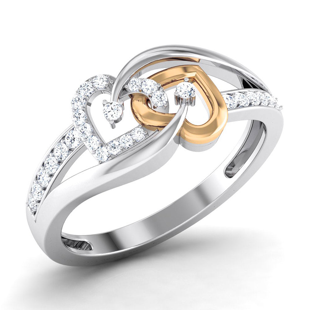 Intertwined Hearts Diamond Ring