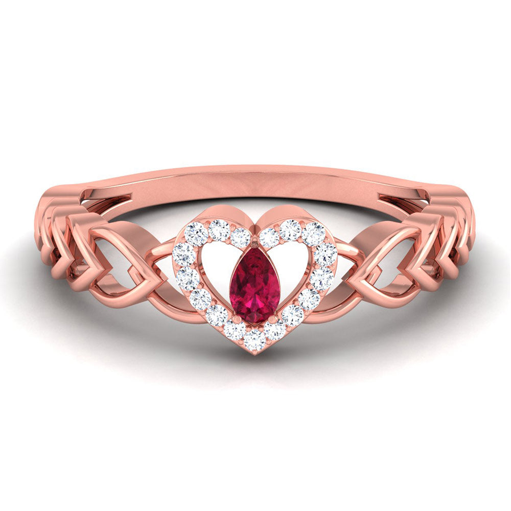 Heart of Ruby Diamond Ring