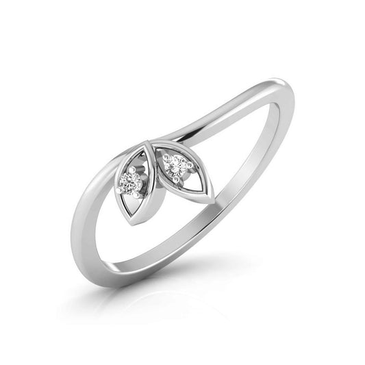 Dual Leaf Diamond Ring