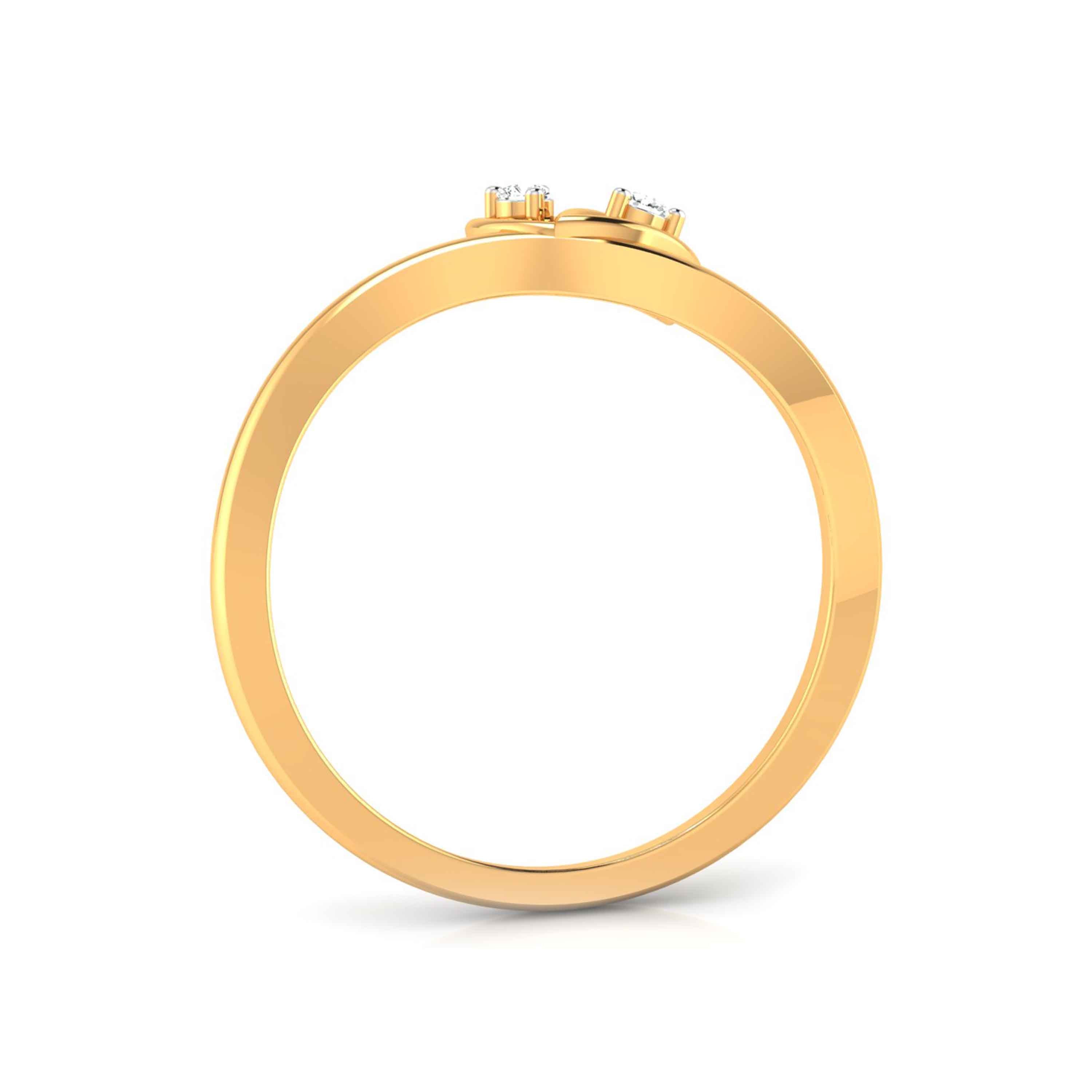 Dual Leaf Diamond Ring