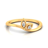 Dual Leaf Diamond Ring