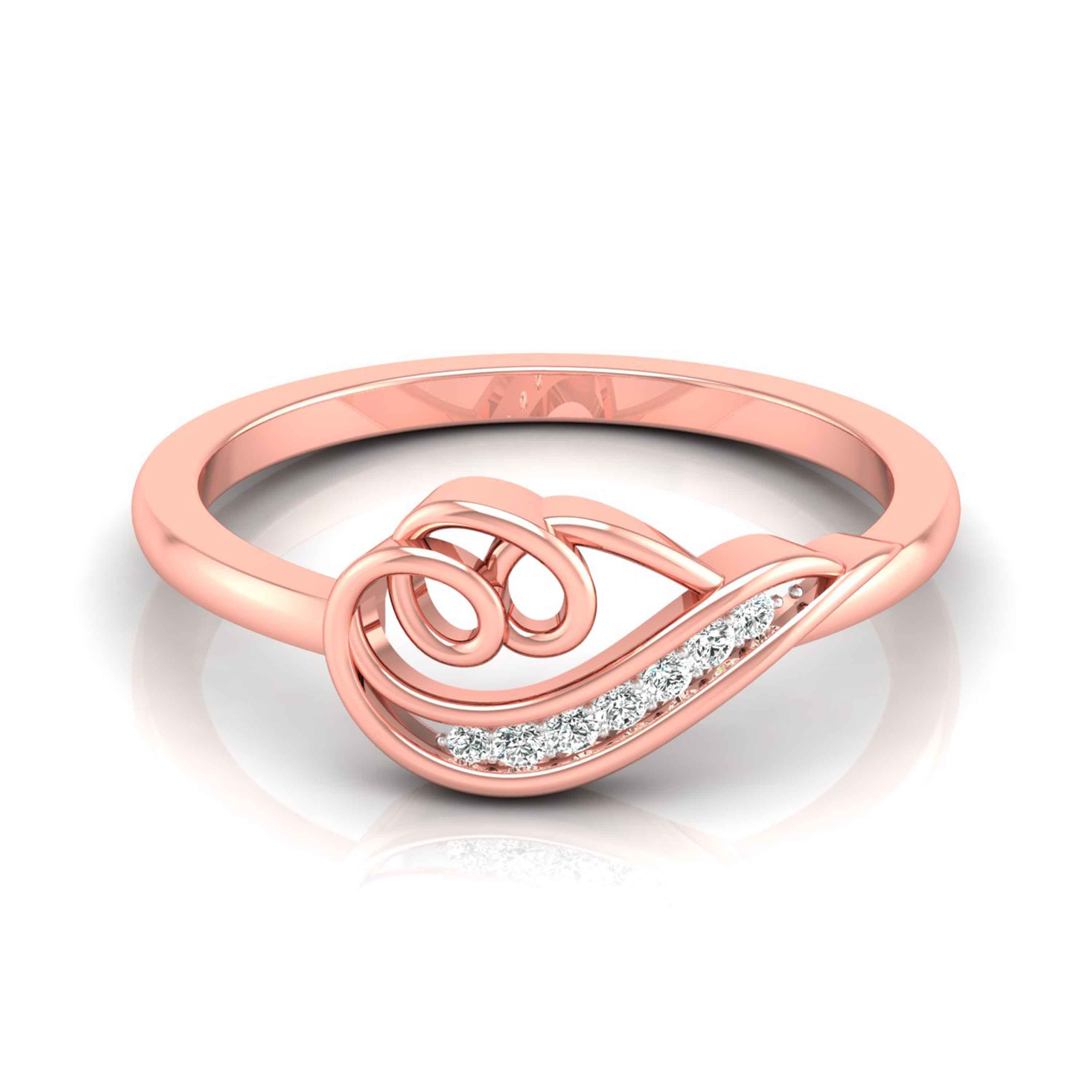 Rose Swirl Diamond Ring