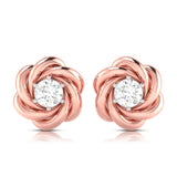 Twisted Knot Solitaire Stud Earrings