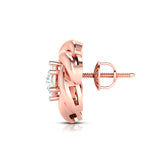 Twisted Knot Solitaire Stud Earrings