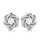 Twisted Knot Solitaire Stud Earrings