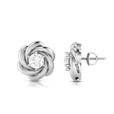 Twisted Knot Solitaire Stud Earrings