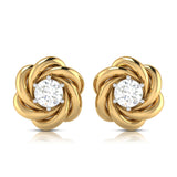 Twisted Knot Solitaire Stud Earrings