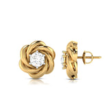 Twisted Knot Solitaire Stud Earrings