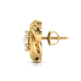 Twisted Knot Solitaire Stud Earrings