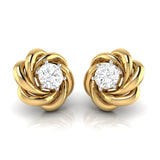 Twisted Knot Solitaire Stud Earrings