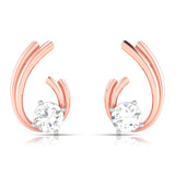 Solitaire Wave Earrings