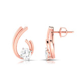 Solitaire Wave Earrings
