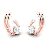 Solitaire Wave Earrings