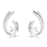 Solitaire Wave Earrings