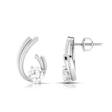 Solitaire Wave Earrings